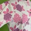 Off white cotton kurta set for women with pink floral print close-up