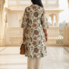 Floral printed cotton kurta set for women back view