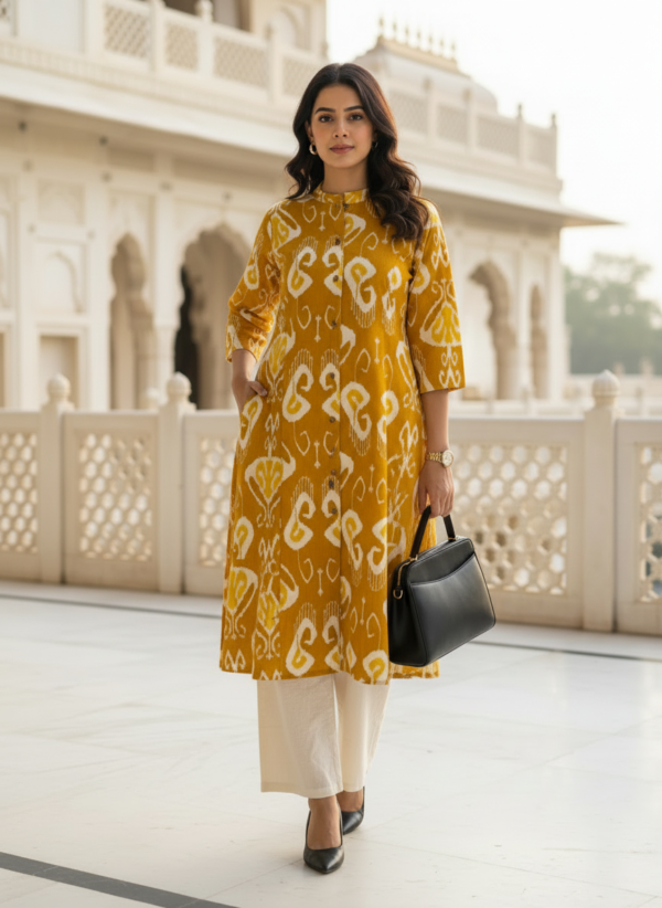 Mustard Kurta Set for Women