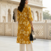 Mustard kurta set for women full outfit look
