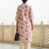 Pink floral kurta set back view