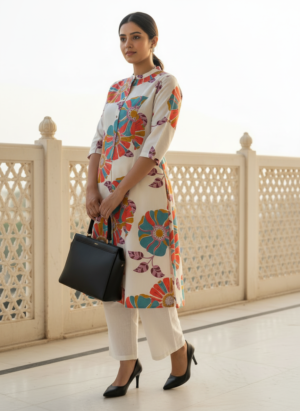 Off-White Cotton Kurta Set