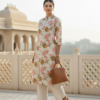 Daily wear cotton kurta set for women with floral pattern