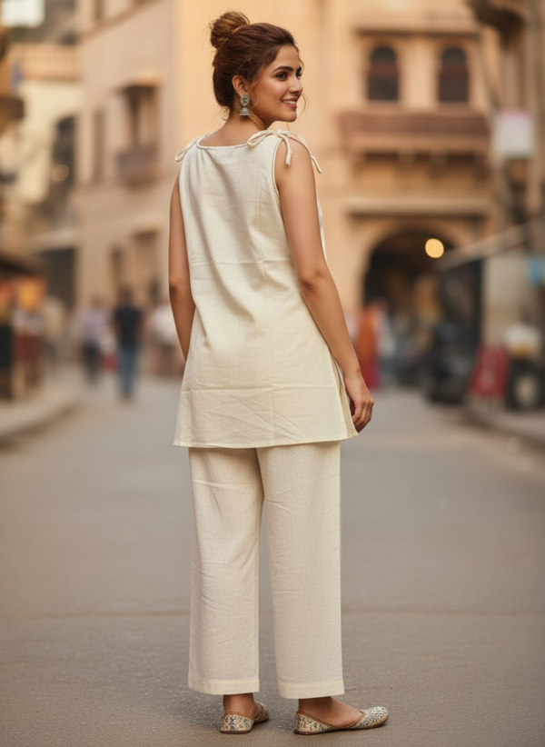 Tie-up shoulder kurta back view