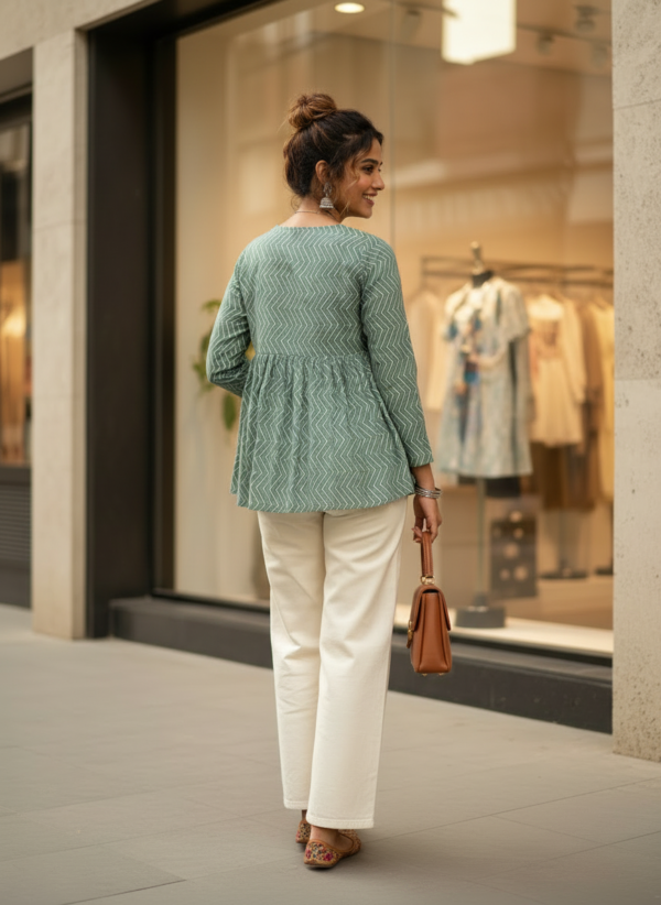 Leheriya short kurti for Women | Stylish Casual by Manya Couture