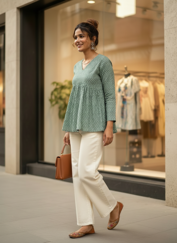 Leheriya short kurti for Women | Stylish Casual by Manya Couture